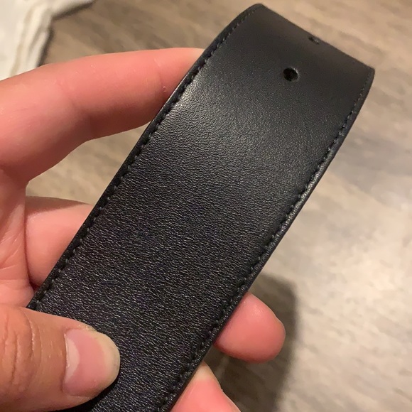 GUCCI Black Leather belt with Double G buckle - Picture 6 of 8